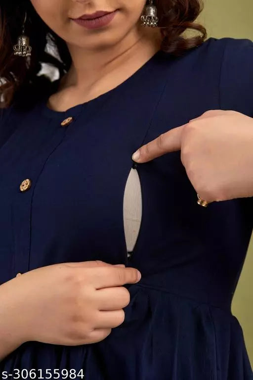 Mialo fashion maternity feeding kurtis for women with both side invisible zip.