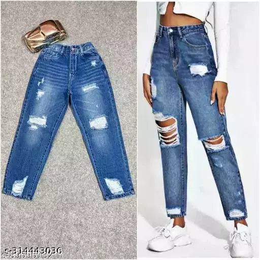High-Rise Ripped Jeans with superb quality n very low rates