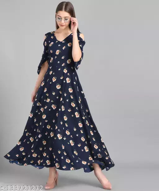 Vivient Women Printed Crepe Dress