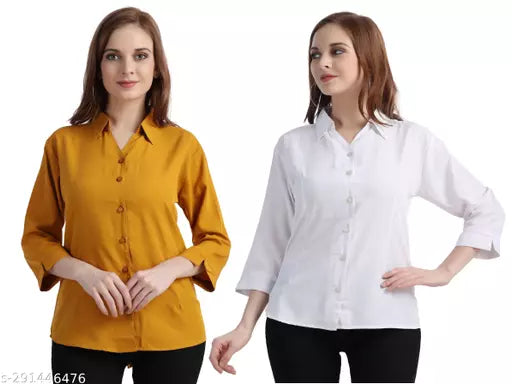 Fancy Retro Women Shirts (Pack of 2)