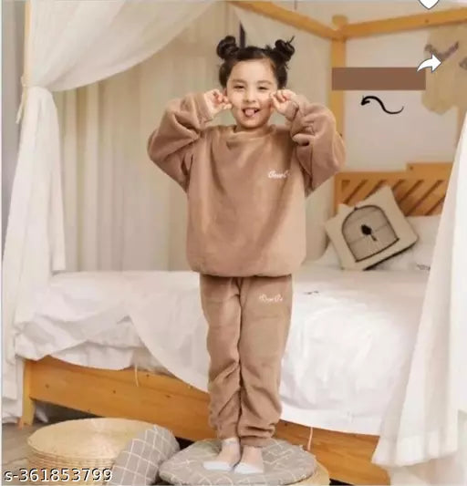 Girls & boys winter wear dress brown