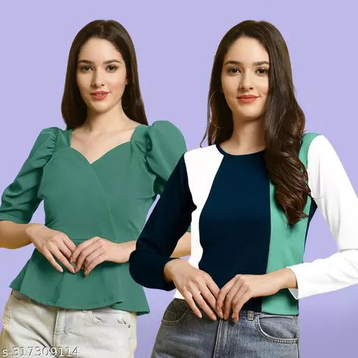 Clasic Casual Fashion Forward Women's Tops - Pack of 2