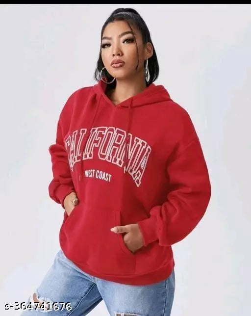 JKP COLLECTION  Unisex Topi Maroon Califonia ji Fabric Fleece For Outdoor & Indoor Sweatshirt