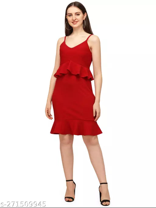Bodycon Maroon Dresses For Woman