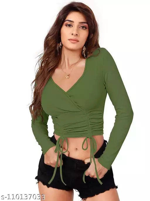 DHUNKI Women's Regular Crop Top