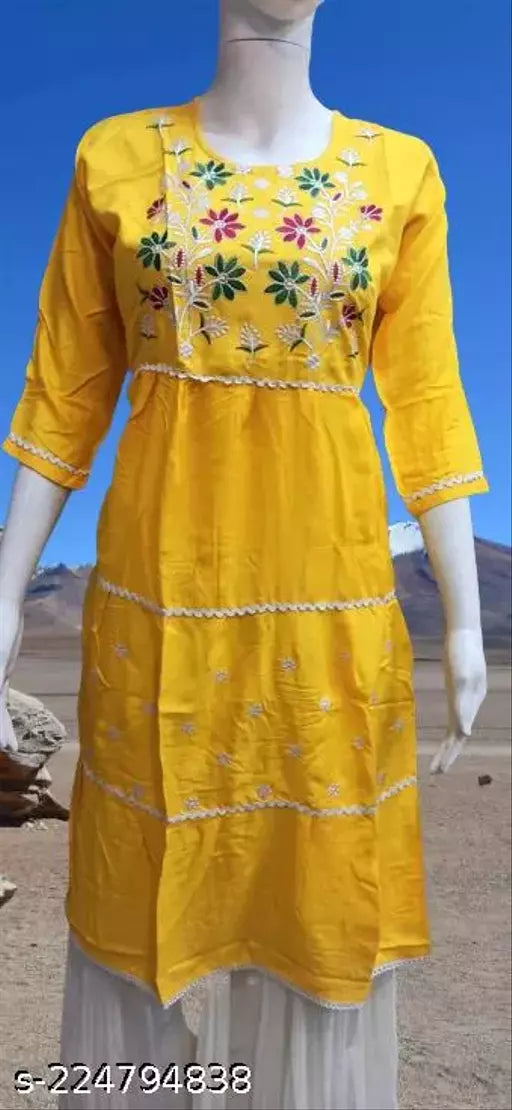 Woman Anarkali Long Round Kurta