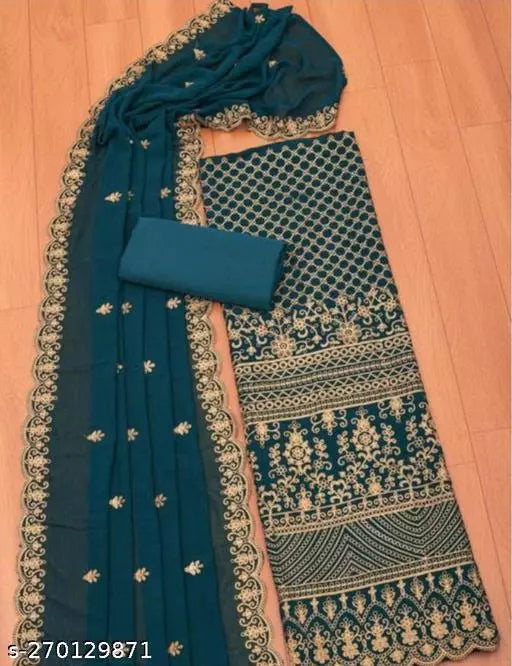 Fancy Unstitched Patiala Georgette Suits with Heavy Embroidery Work