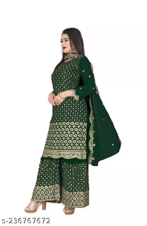 Aagyeyi Sensational Salwar Suits & Dress Materials Georgette 9mm Heavy sequence Work Wear Suit Like Party Wear Garara suit
