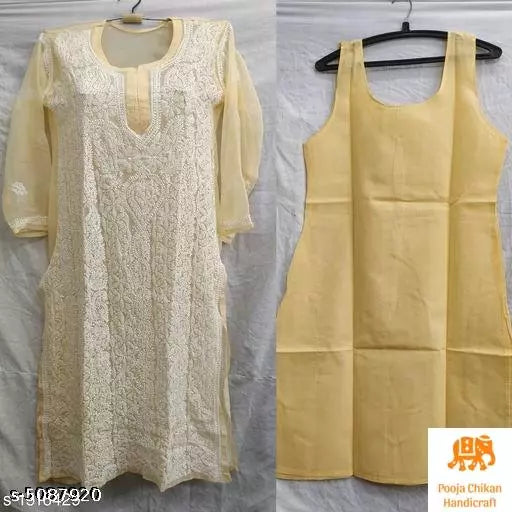 Women's Chikankari Chiffon Kurti
