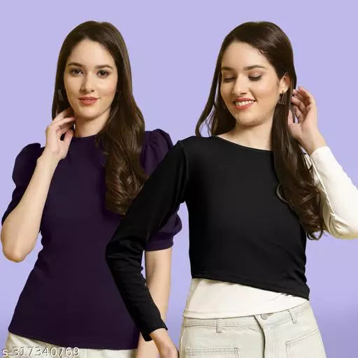 Clasic Casual Fashion Forward Women's Top - Pack of 2
