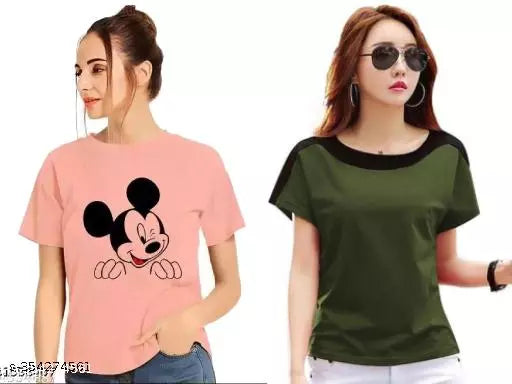 Pretty Graceful Women Tshirts (Pack of 2)