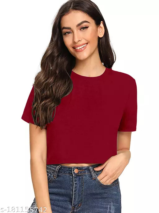 Womens Western Maroon Crop Top