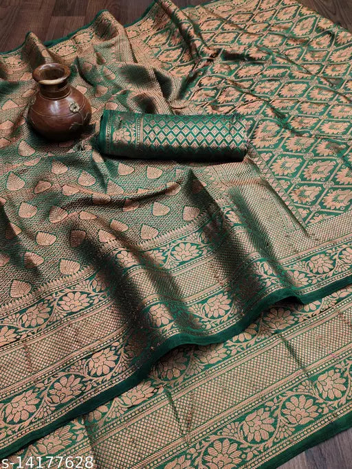Banarasi Silk Copper Zari Sarees