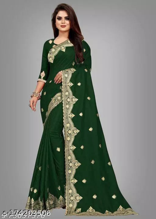 FANCY EMBROIDERY SAREE BY KRADDLE