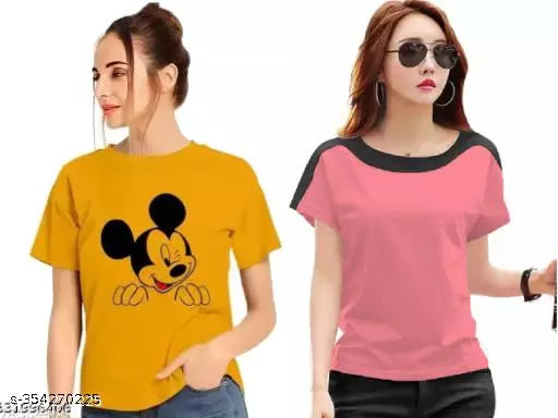 Pretty Graceful Women Tshirts (Pack of 2)