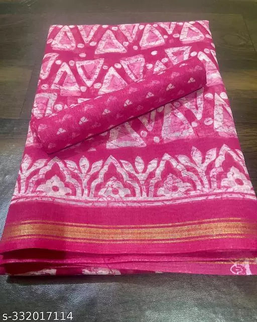 TRIO PRINTED COTTON BLENDED SAREE