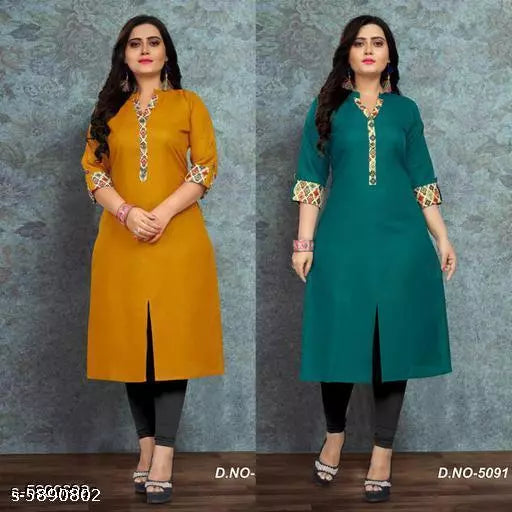 Women's Solid Cotton Kurti