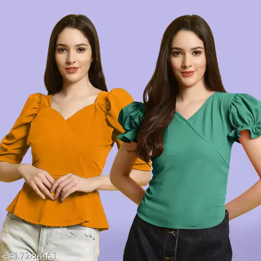 Clasic Casual Fashion Forward Women's Top - Pack of 2
