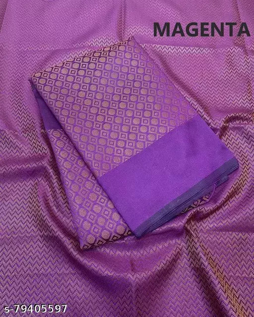 Beautiful Kanchi Semi Pattu Saree With Brocade Pallu Blouse