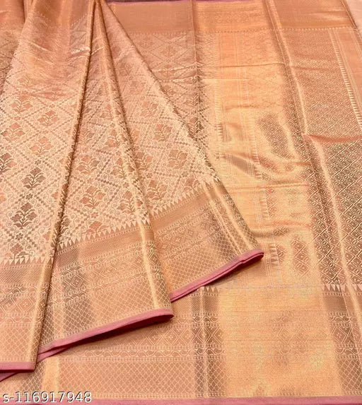 Copper Zari Soft Silk Saree