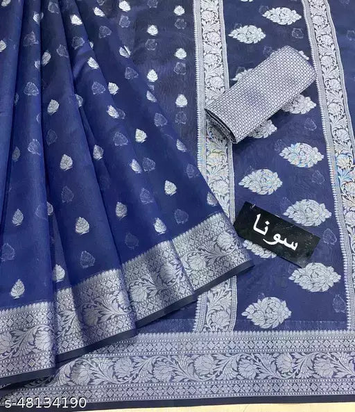 WOVEN BANARASI SILVER RUPA BOOTI SAREE