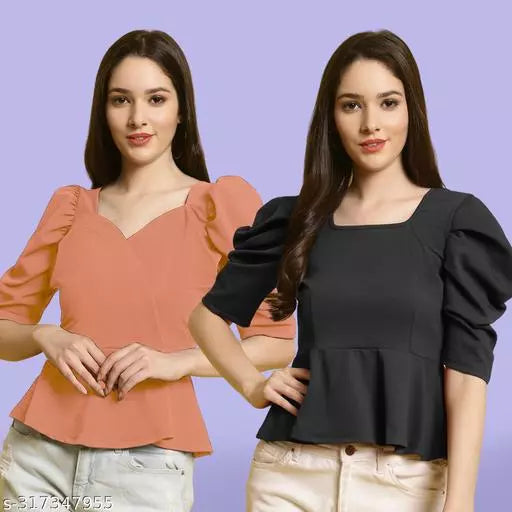 Clasic Casual Fashion Forward Women's Top - Pack of 2