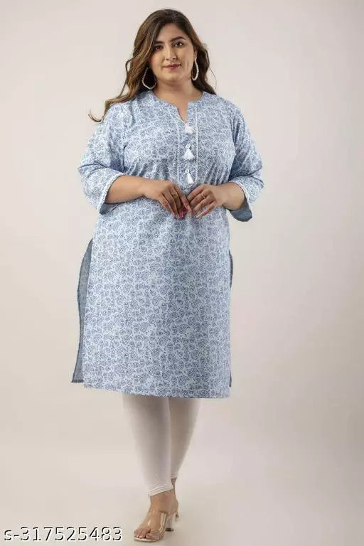 Stylish and Comfortable Plus-Size Cotton Kurti for Women