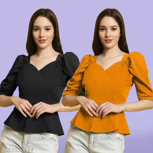 Clasic Casual Fashion Forward Women's Top - Pack of 2