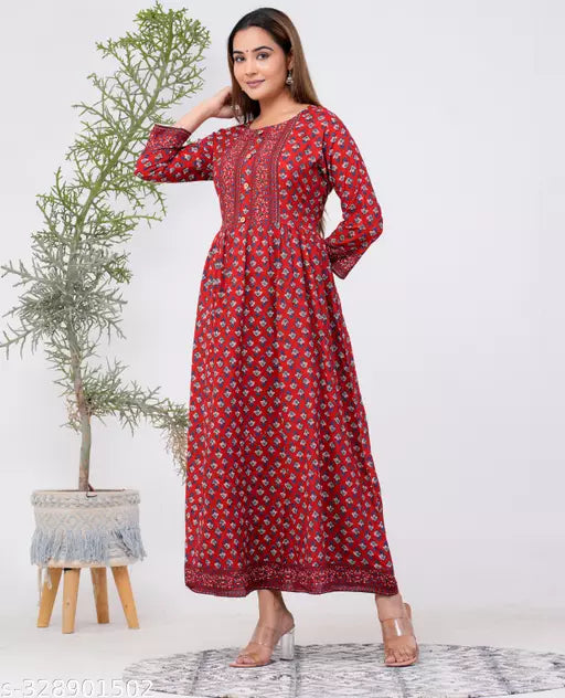 Shree Ganesh Fashion Black rayon printed kurtis for women