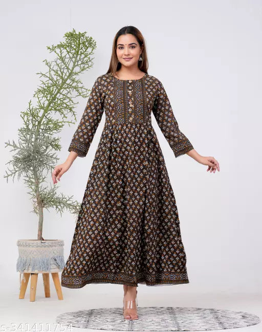 Shree Ganesh Fashion  Printed Reyan Flowers  Anarkali Kurta for women
