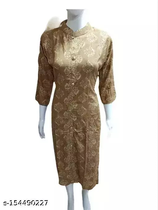 Women's Foil Printed Rayon Kurti