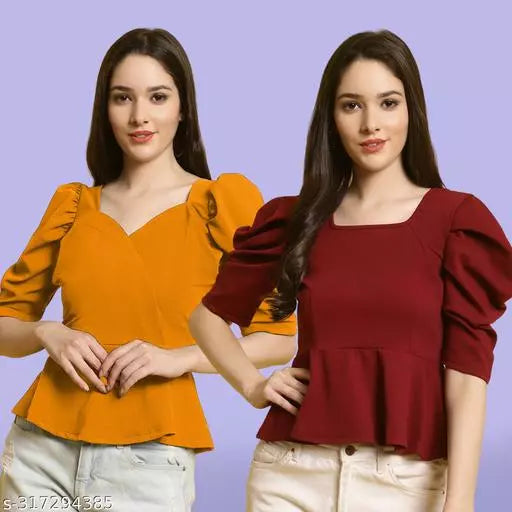 Clasic Casual Fashion Forward Women's Tops - Pack of 2