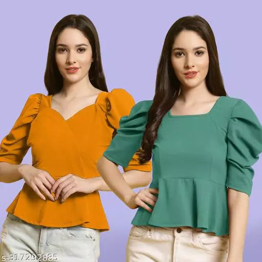 Clasic Casual Fashion Forward Women's Top - Pack of 2