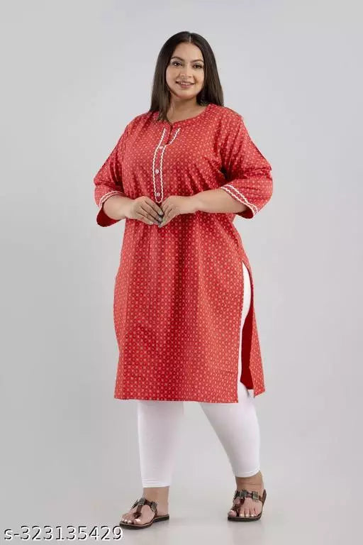 Stylish and Comfortable Plus-Size Cotton Kurti for Women