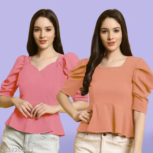 Clasic Casual Fashion Forward Women's Top - Pack of 2