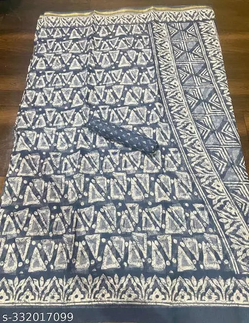 TRIO PRINTED COTTON BLENDED SAREE