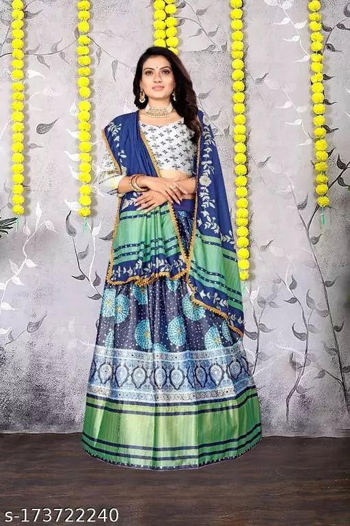 SELF DESIGN DIGITAL LEHENGA CHOLI WITH BLOUSE (UNSTITCHED)