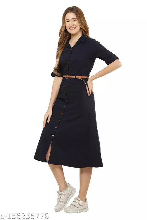 dress for women::casual dress::a line dress::knee length dress