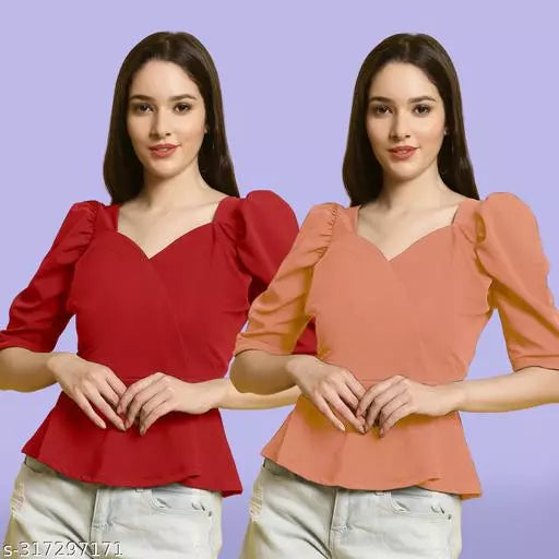 Clasic Casual Fashion Forward Women's Top - Pack of 2