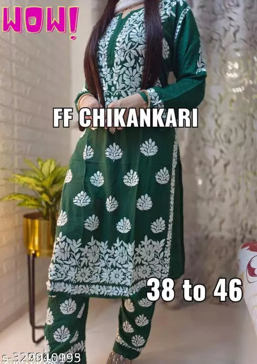 CHIKANAKARI KURTI  AND PANTS