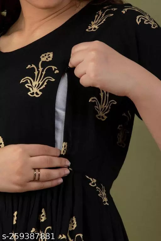 Mialo fashion maternity feeding kurtis for women with both side invisible zip.