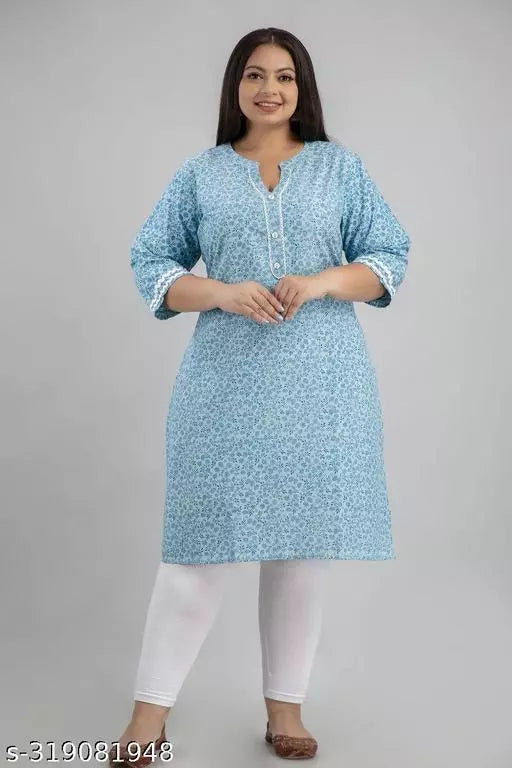 Stylish and Comfortable Plus-Size Cotton Kurti for Women