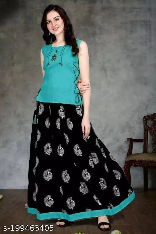WOMEN'S ETHNIC TOP & BOTTOM SET