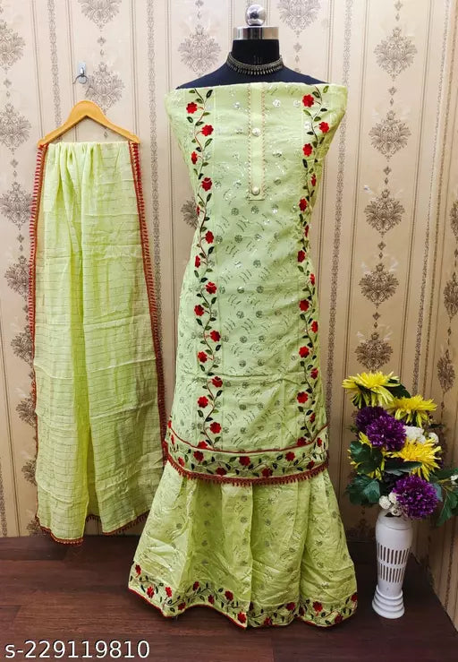 Women's Fashion Chanderi Cotton Garara Suit
