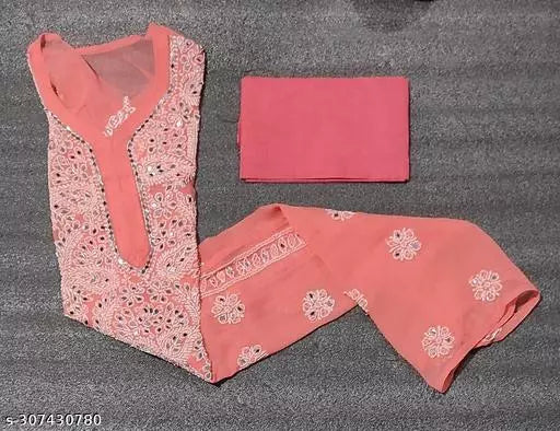MIRROR WORK CHIKANKARI KURTI WITH INNER