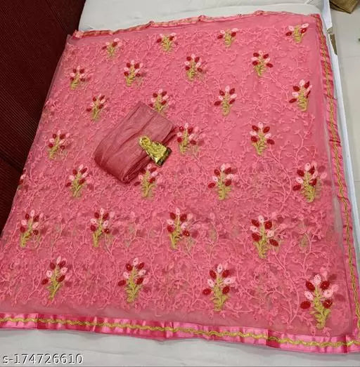 BEAUTIFUL COLORFUL EMBROIDERY WORK FANCY HEAVY SAREE