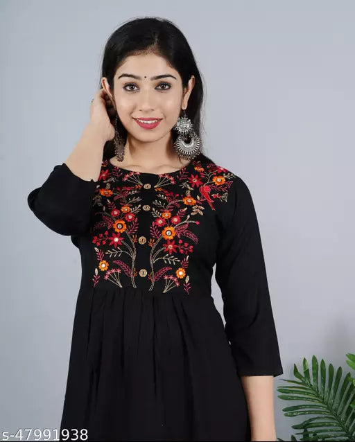 Shree Ganesh fashion's Rayon Anarkali Embroidered Kurti for women
