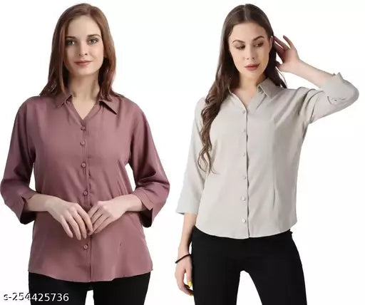 Trendy Formal Women and Girls Shirts Pack of 2