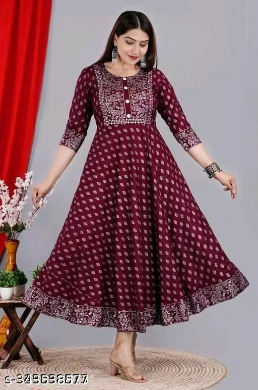 rudraksh rayon printed gown