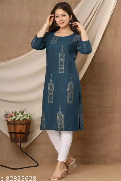 Mialo watch print cotton kurta.